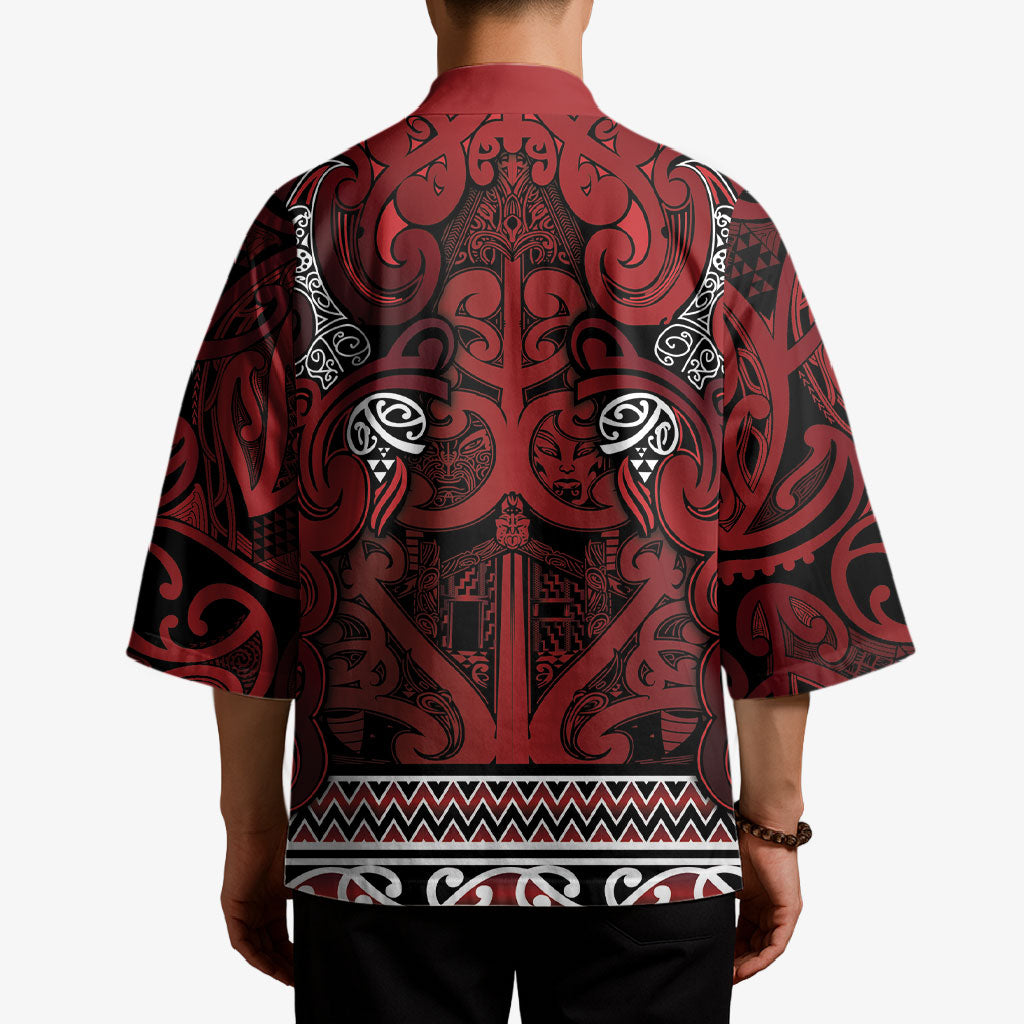Aotearoa Iwi Te Arawa Kimono Maori Wharenui House Tribal Pattern