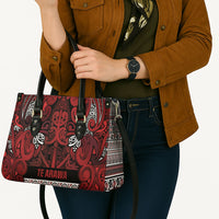 Aotearoa Iwi Te Arawa Leather Bag Maori Wharenui House Tribal Pattern
