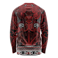 Aotearoa Iwi Te Arawa Long Sleeve Shirt Maori Wharenui House Tribal Pattern