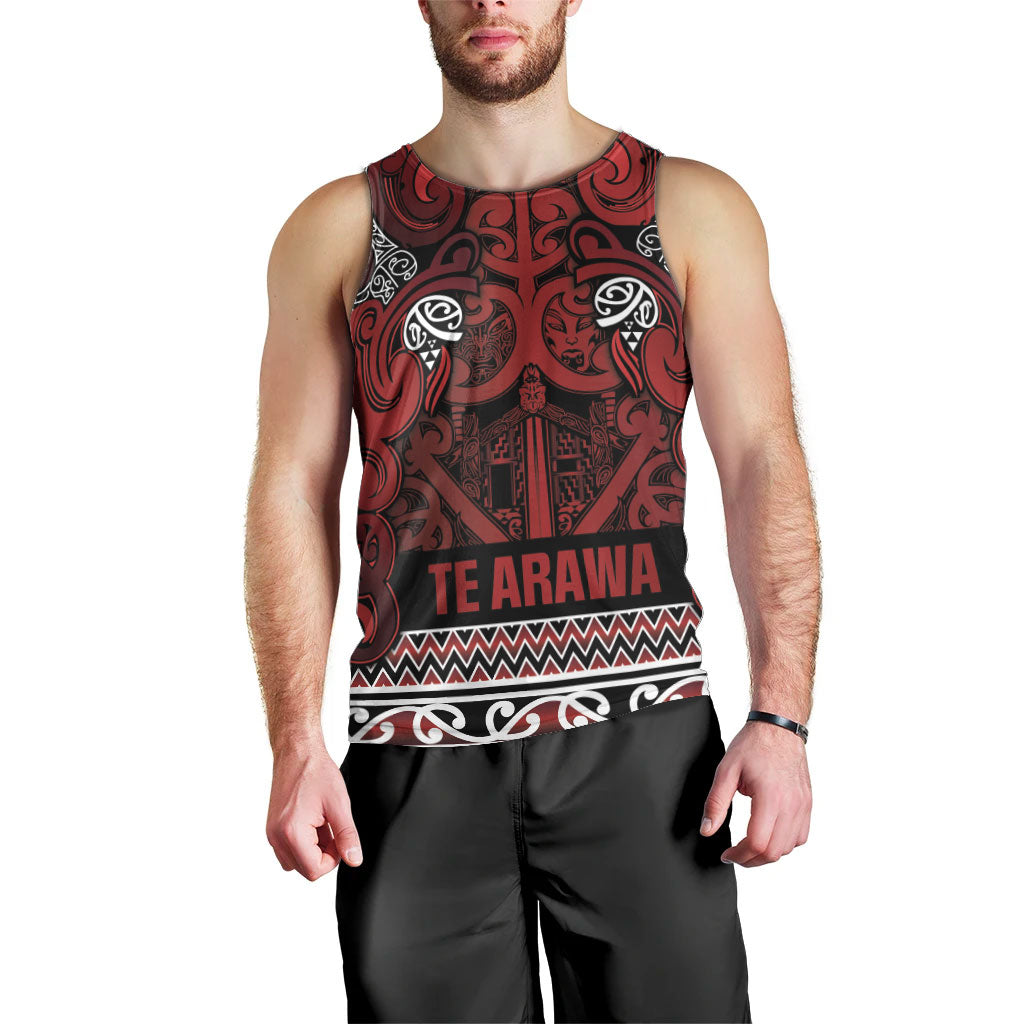 Aotearoa Iwi Te Arawa Men Tank Top Maori Wharenui House Tribal Pattern