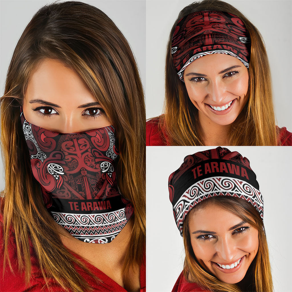 Aotearoa Iwi Te Arawa Neck Gaiter Maori Wharenui House Tribal Pattern