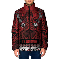Aotearoa Iwi Te Arawa Padded Jacket Maori Wharenui House Tribal Pattern