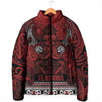 Aotearoa Iwi Te Arawa Padded Jacket Maori Wharenui House Tribal Pattern