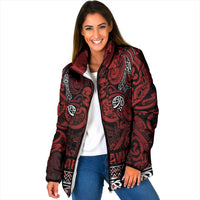 Aotearoa Iwi Te Arawa Padded Jacket Maori Wharenui House Tribal Pattern