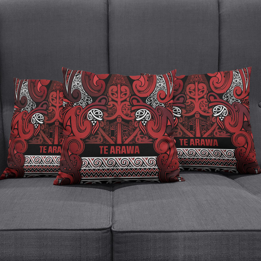 Aotearoa Iwi Te Arawa Pillow Cover Maori Wharenui House Tribal Pattern