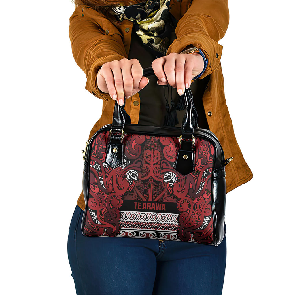 Aotearoa Iwi Te Arawa Shoulder Handbag Maori Wharenui House Tribal Pattern