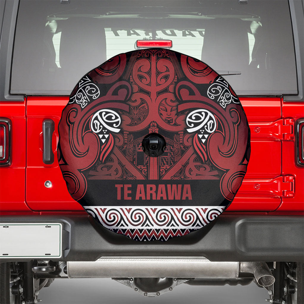 Aotearoa Iwi Te Arawa Spare Tire Cover Maori Wharenui House Tribal Pattern