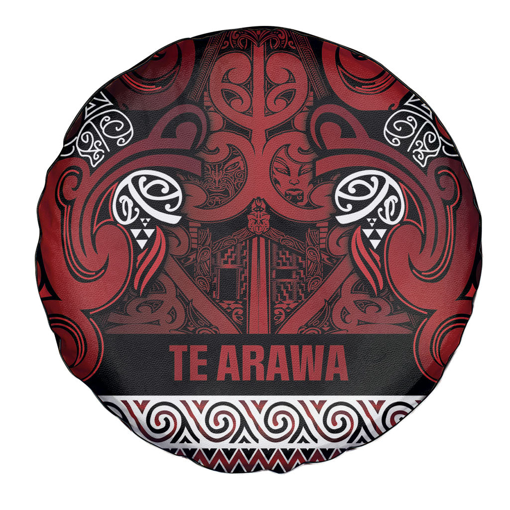 Aotearoa Iwi Te Arawa Spare Tire Cover Maori Wharenui House Tribal Pattern