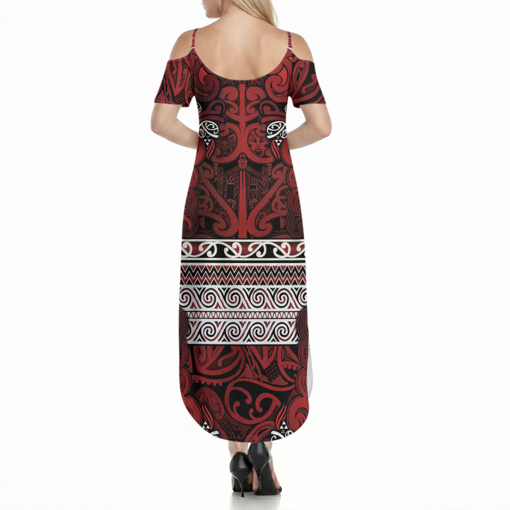 Aotearoa Iwi Te Arawa Summer Maxi Dress Maori Wharenui House Tribal Pattern