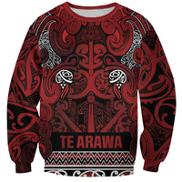 Aotearoa Iwi Te Arawa Sweatshirt Maori Wharenui House Tribal Pattern