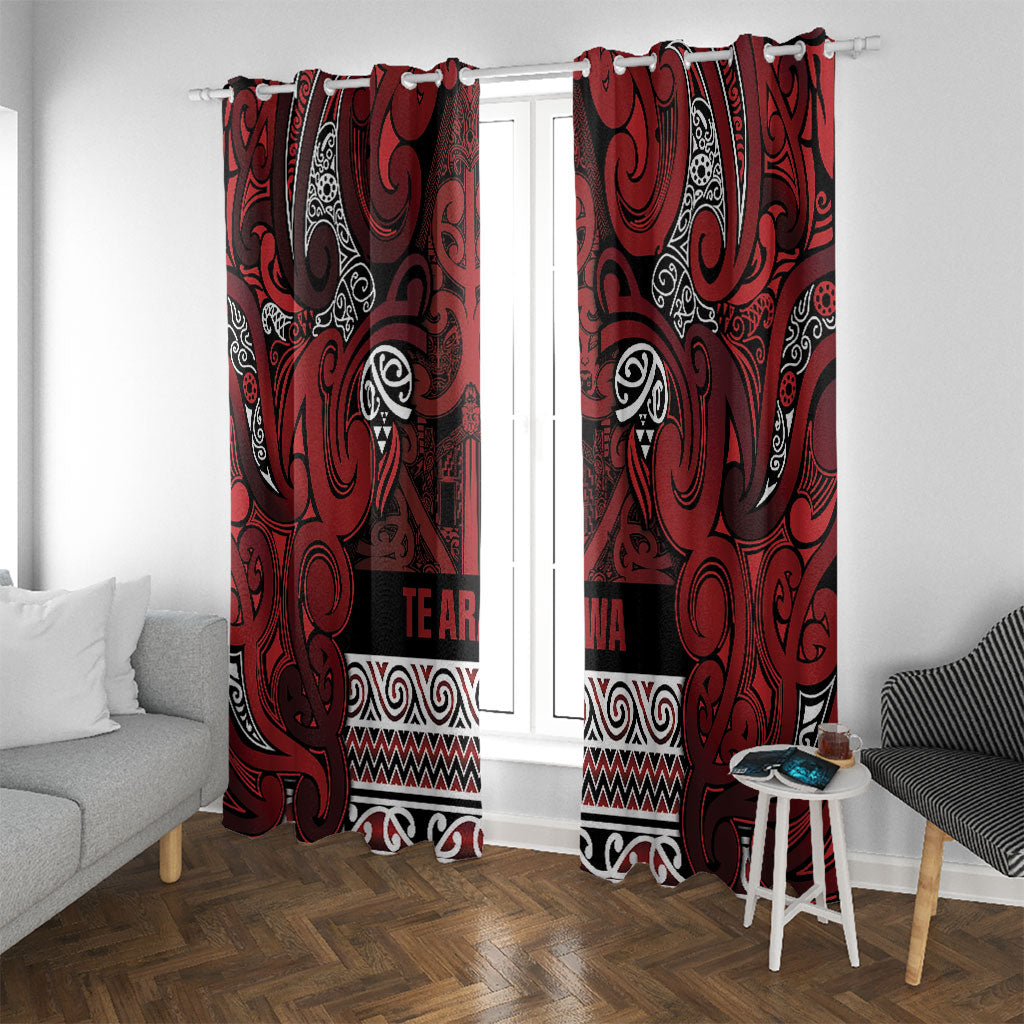 Aotearoa Iwi Te Arawa Window Curtain Maori Wharenui House Tribal Pattern