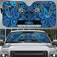 Aotearoa Iwi Ngati Porou Auto Sun Shade Maori Wharenui House Tribal Pattern