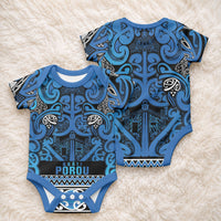 Aotearoa Iwi Ngati Porou Baby Onesie Maori Wharenui House Tribal Pattern