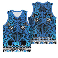 Aotearoa Iwi Ngati Porou Basketball Jersey Maori Wharenui House Tribal Pattern