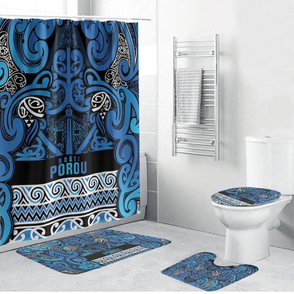 Aotearoa Iwi Ngati Porou Bathroom Set Maori Wharenui House Tribal Pattern