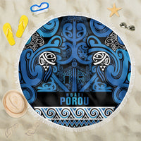 Aotearoa Iwi Ngati Porou Beach Blanket Maori Wharenui House Tribal Pattern