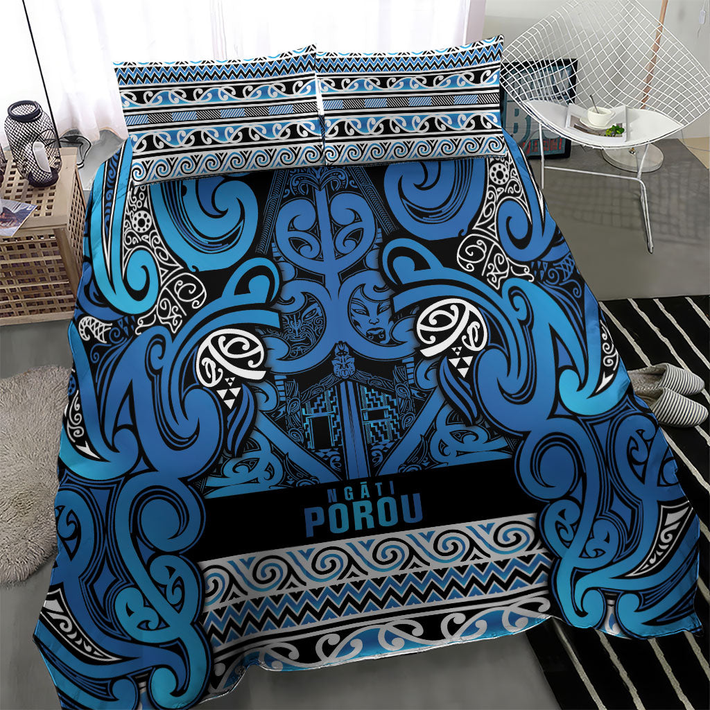 Aotearoa Iwi Ngati Porou Bedding Set Maori Wharenui House Tribal Pattern
