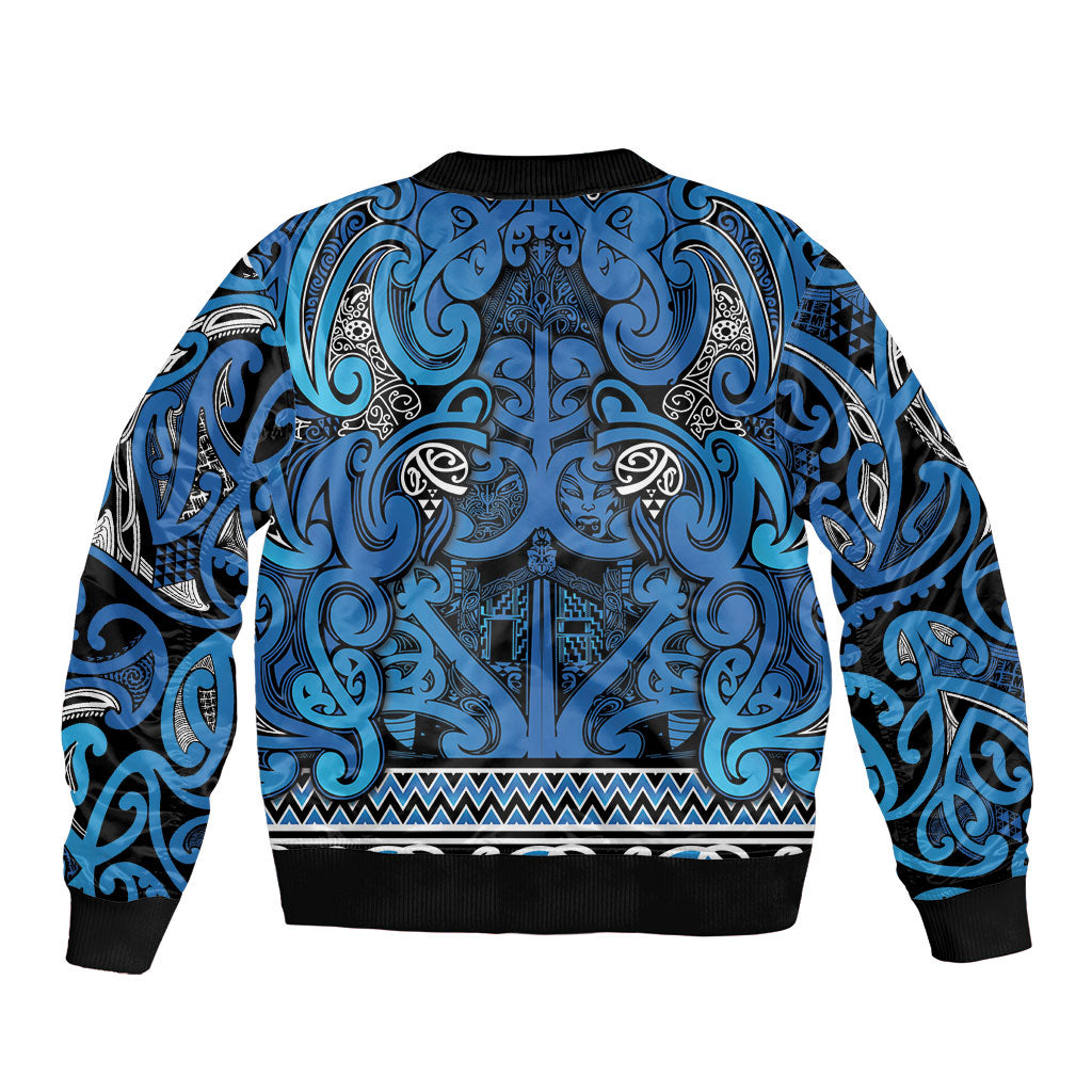 Aotearoa Iwi Ngati Porou Bomber Jacket Maori Wharenui House Tribal Pattern