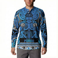 Aotearoa Iwi Ngati Porou Button Sweatshirt Maori Wharenui House Tribal Pattern