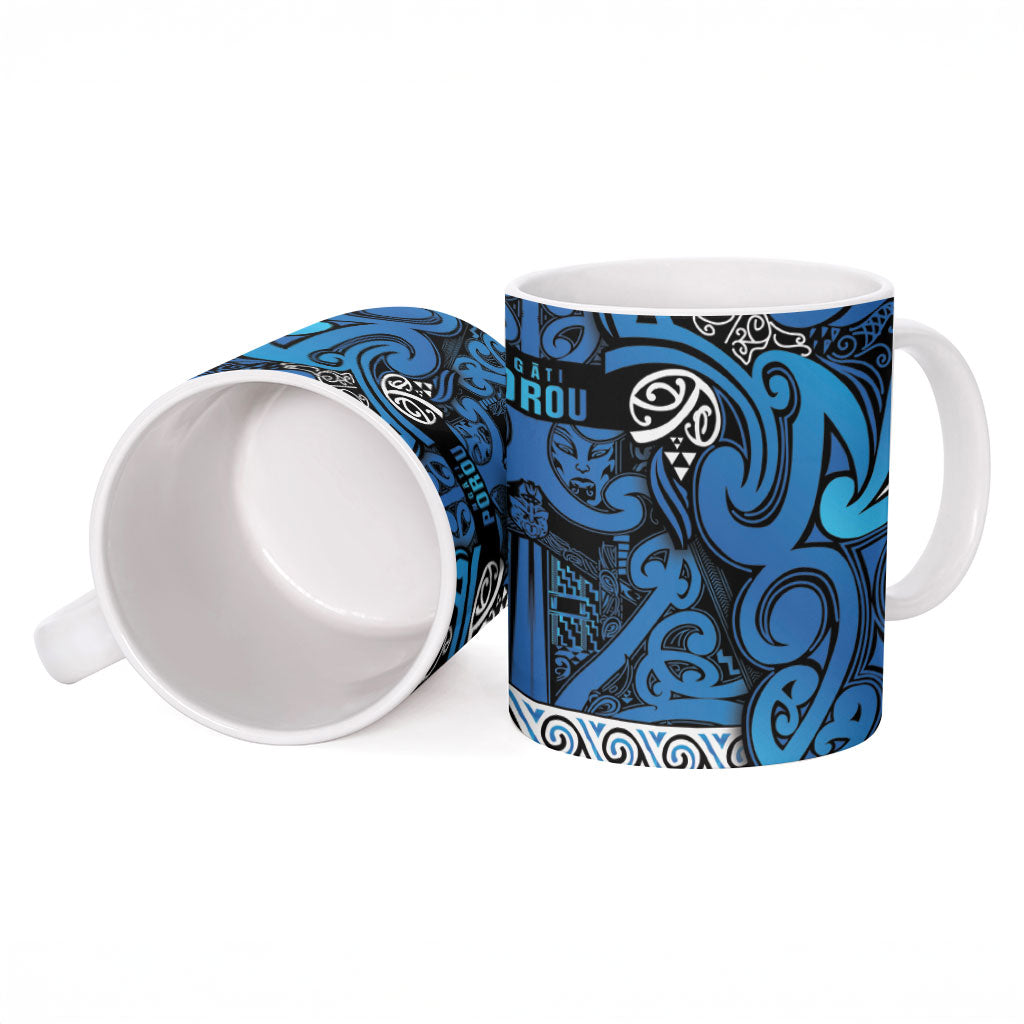 Aotearoa Iwi Ngati Porou Ceramic Mug Maori Wharenui House Tribal Pattern
