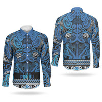 Aotearoa Iwi Ngati Porou Couples Matching Off Shoulder Maxi Dress and Long Sleeve Button Shirt Maori Wharenui House Tribal Pattern