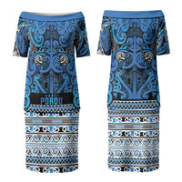 Aotearoa Iwi Ngati Porou Couples Matching Puletasi and Long Sleeve Button Shirt Maori Wharenui House Tribal Pattern