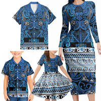 Aotearoa Iwi Ngati Porou Family Matching Long Sleeve Bodycon Dress and Hawaiian Shirt Maori Wharenui House Tribal Pattern