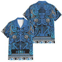 Aotearoa Iwi Ngati Porou Family Matching Off The Shoulder Long Sleeve Dress and Hawaiian Shirt Maori Wharenui House Tribal Pattern