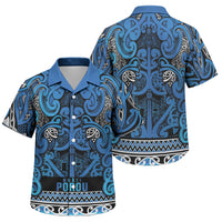 Aotearoa Iwi Ngati Porou Family Matching Off The Shoulder Long Sleeve Dress and Hawaiian Shirt Maori Wharenui House Tribal Pattern