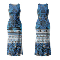 Aotearoa Iwi Ngati Porou Family Matching Tank Maxi Dress and Hawaiian Shirt Maori Wharenui House Tribal Pattern