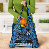 Aotearoa Iwi Ngati Porou Grocery Bag Maori Wharenui House Tribal Pattern