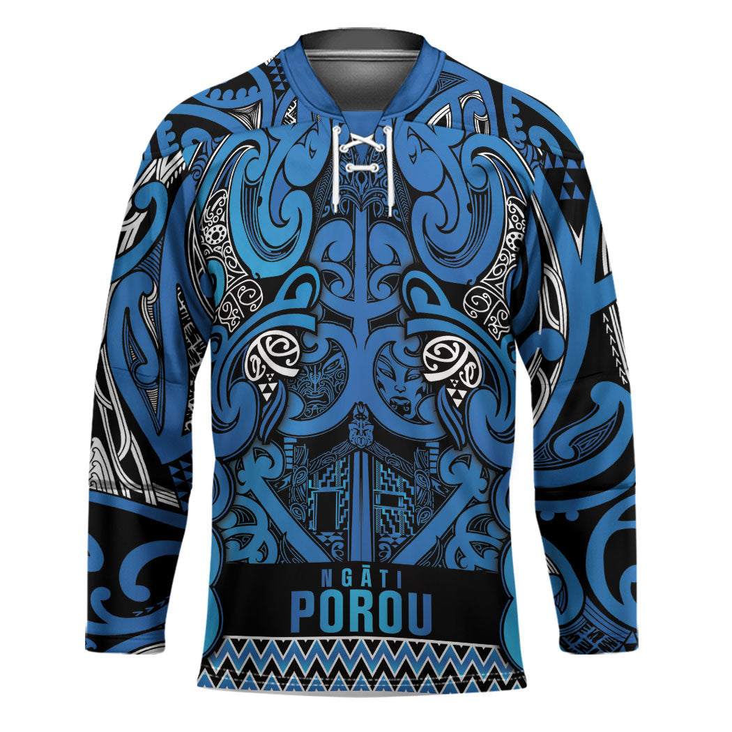 Aotearoa Iwi Ngati Porou Hockey Jersey Maori Wharenui House Tribal Pattern
