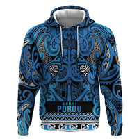 Aotearoa Iwi Ngati Porou Hoodie Maori Wharenui House Tribal Pattern