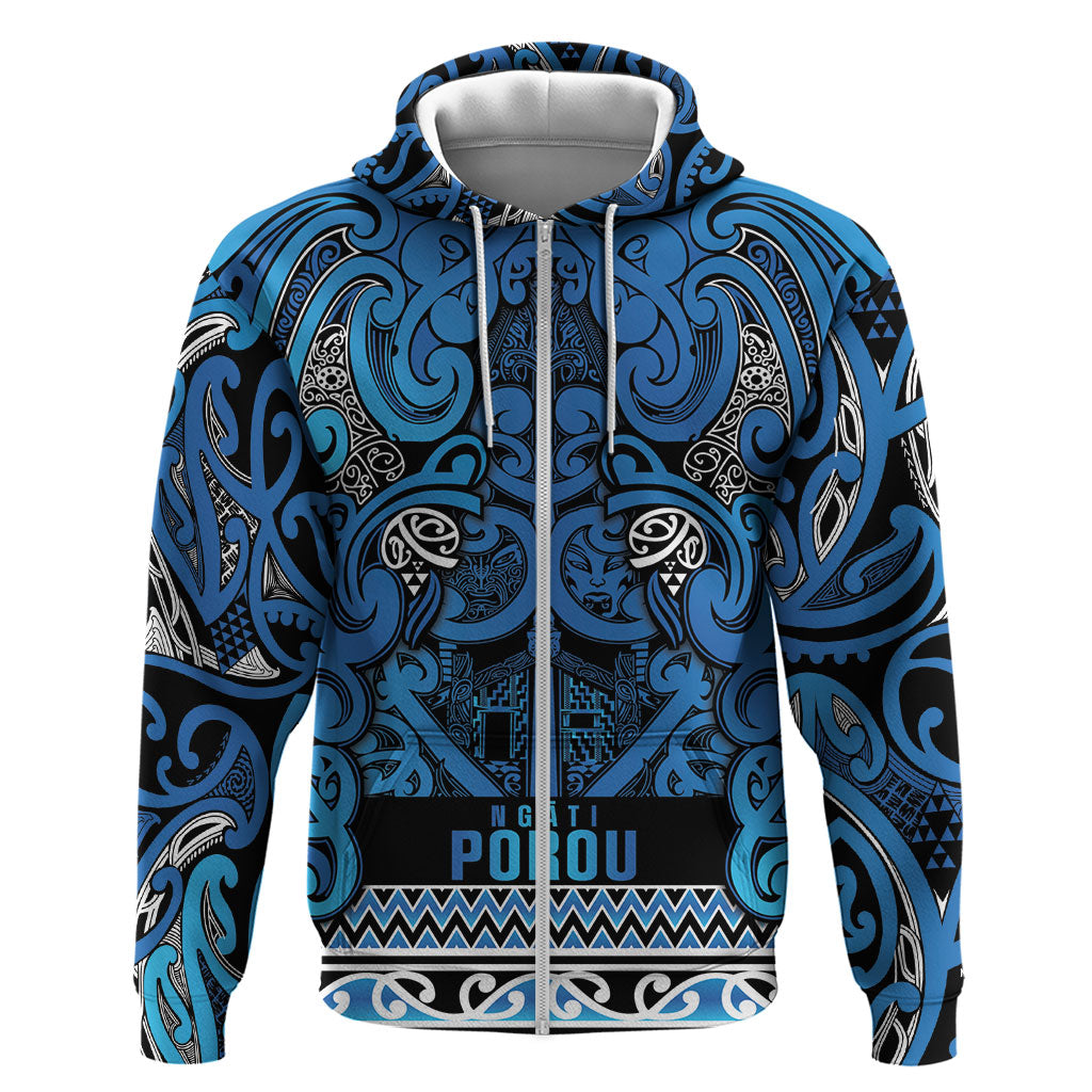Aotearoa Iwi Ngati Porou Hoodie Maori Wharenui House Tribal Pattern