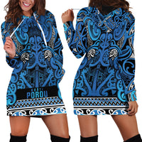 Aotearoa Iwi Ngati Porou Hoodie Dress Maori Wharenui House Tribal Pattern