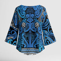 Aotearoa Iwi Ngati Porou Kimono Sleeve Blouse Maori Wharenui House Tribal Pattern