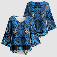 Aotearoa Iwi Ngati Porou Kimono Sleeve Blouse Maori Wharenui House Tribal Pattern