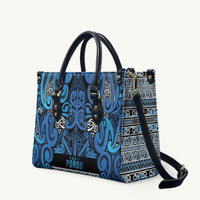 Aotearoa Iwi Ngati Porou Leather Bag Maori Wharenui House Tribal Pattern