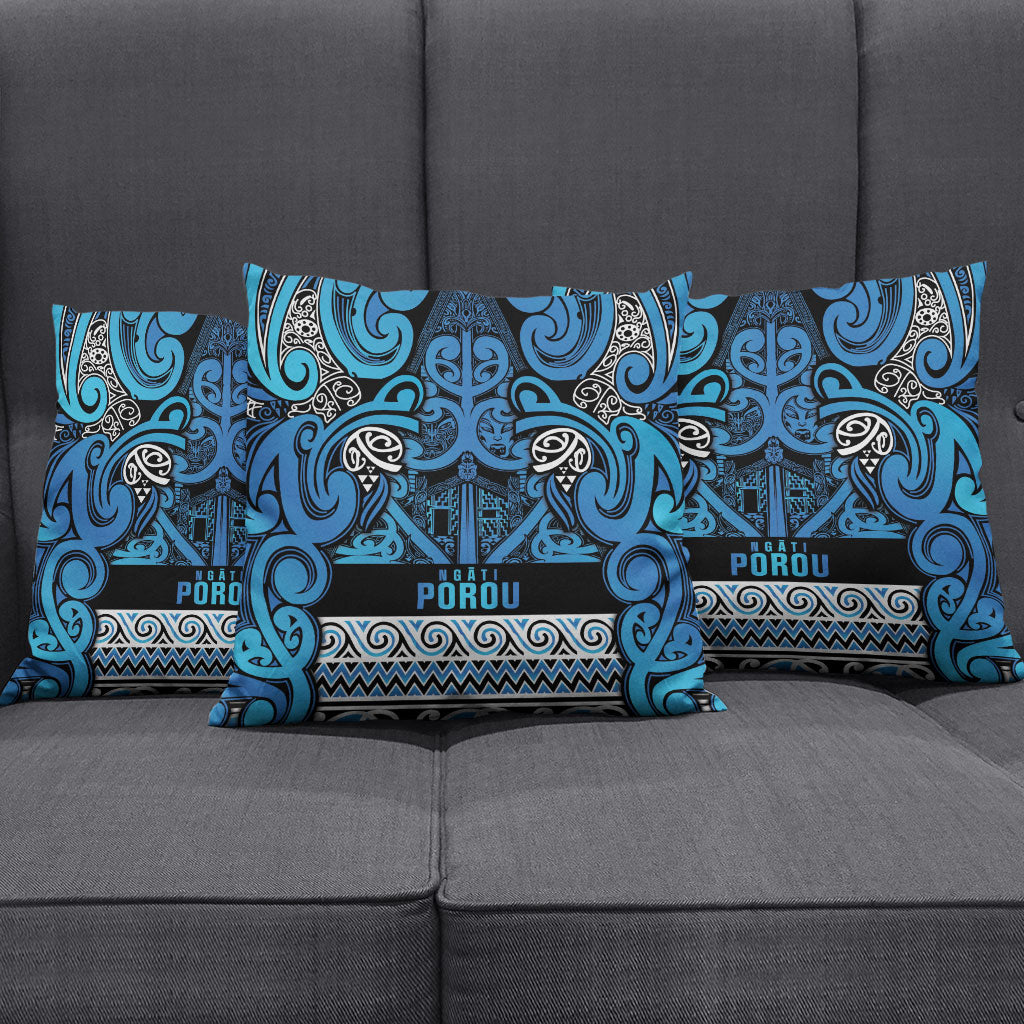 Aotearoa Iwi Ngati Porou Pillow Cover Maori Wharenui House Tribal Pattern