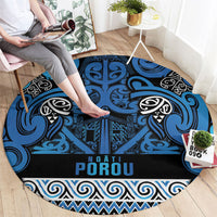 Aotearoa Iwi Ngati Porou Round Carpet Maori Wharenui House Tribal Pattern