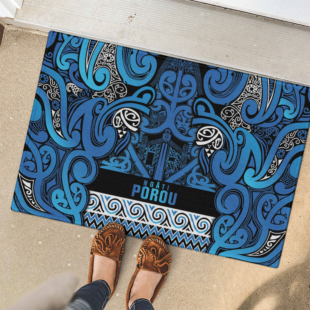 Aotearoa Iwi Ngati Porou Rubber Doormat Maori Wharenui House Tribal Pattern