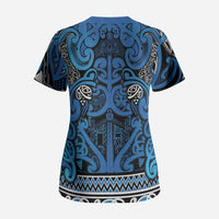 Aotearoa Iwi Ngati Porou Scrub Top Maori Wharenui House Tribal Pattern