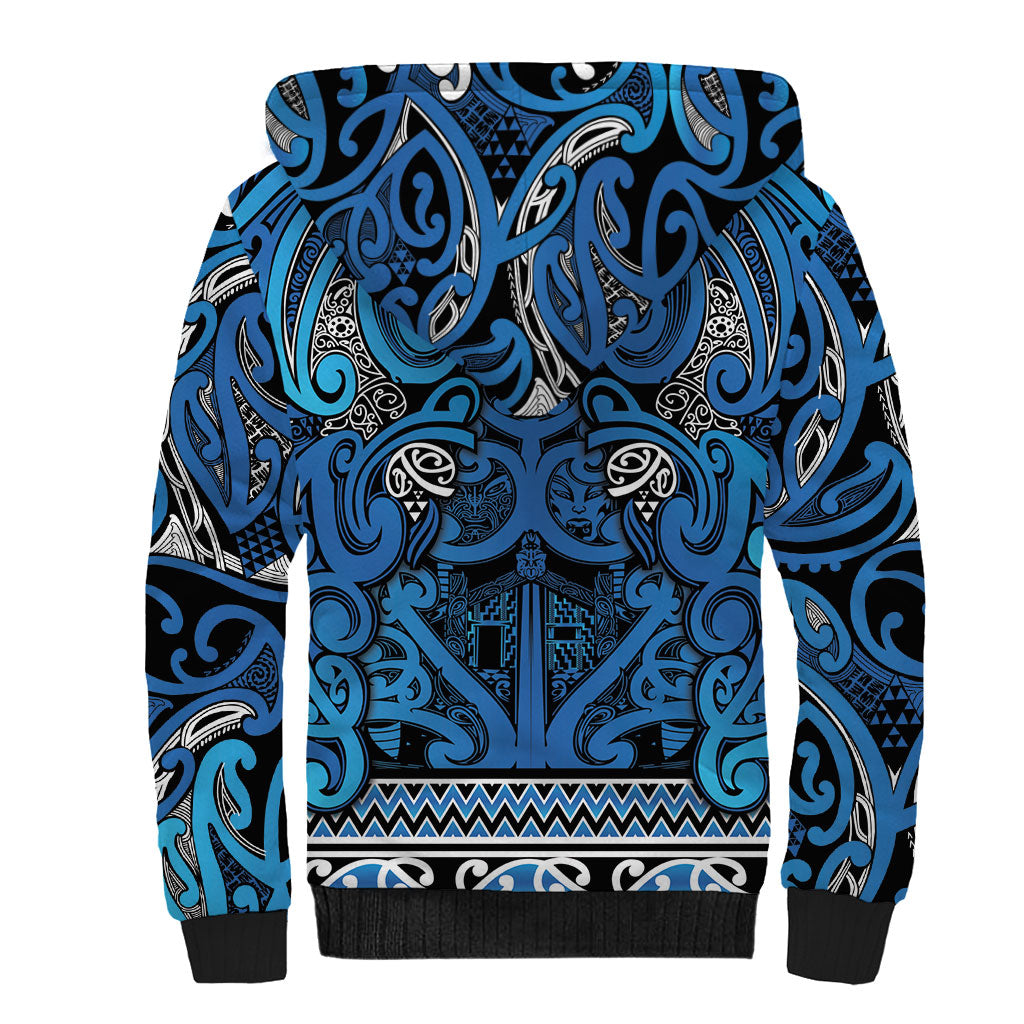 Aotearoa Iwi Ngati Porou Sherpa Hoodie Maori Wharenui House Tribal Pattern