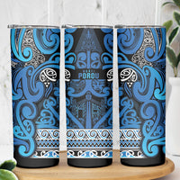 Aotearoa Iwi Ngati Porou Skinny Tumbler Maori Wharenui House Tribal Pattern