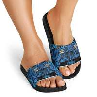 Aotearoa Iwi Ngati Porou Slide Sandals Maori Wharenui House Tribal Pattern