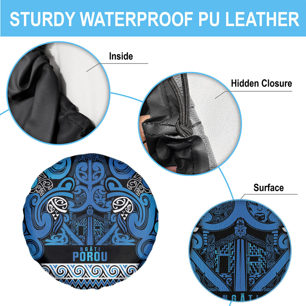 Aotearoa Iwi Ngati Porou Spare Tire Cover Maori Wharenui House Tribal Pattern