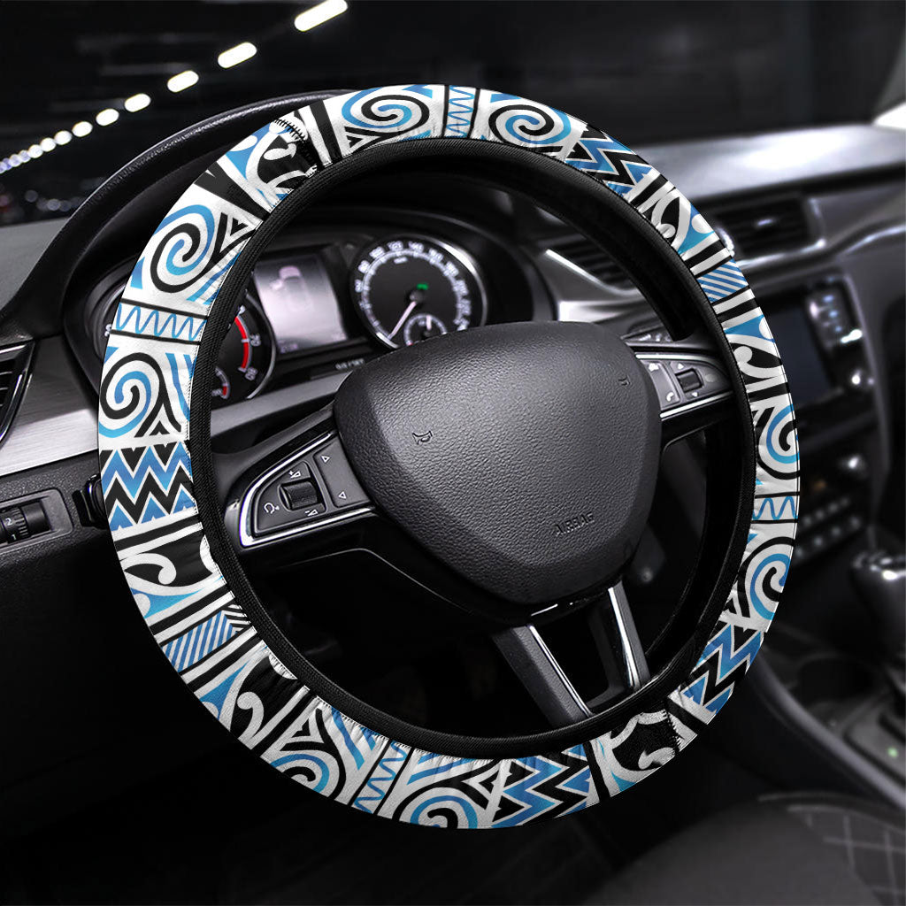 Aotearoa Iwi Ngati Porou Steering Wheel Cover Maori Wharenui House Tribal Pattern