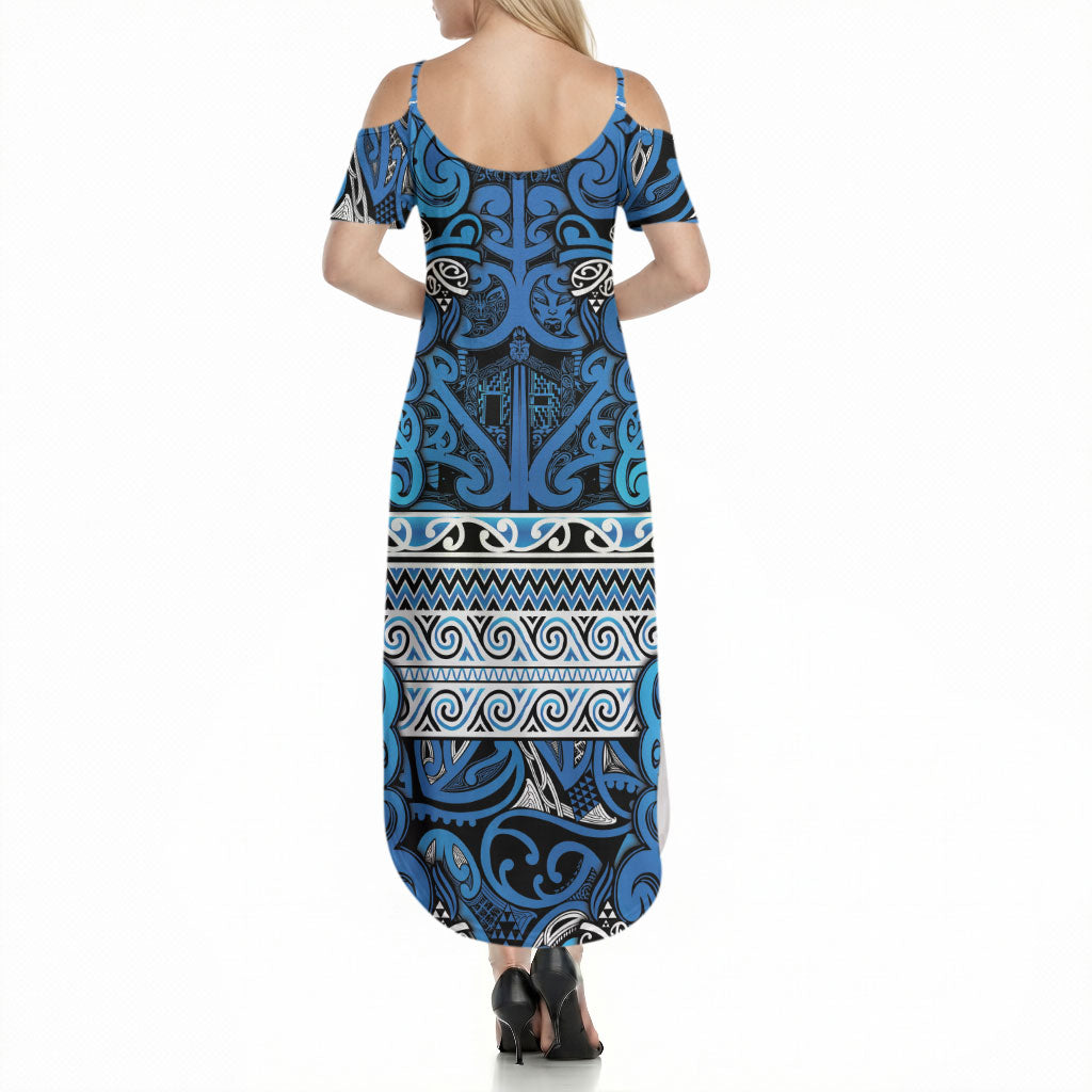 Aotearoa Iwi Ngati Porou Summer Maxi Dress Maori Wharenui House Tribal Pattern