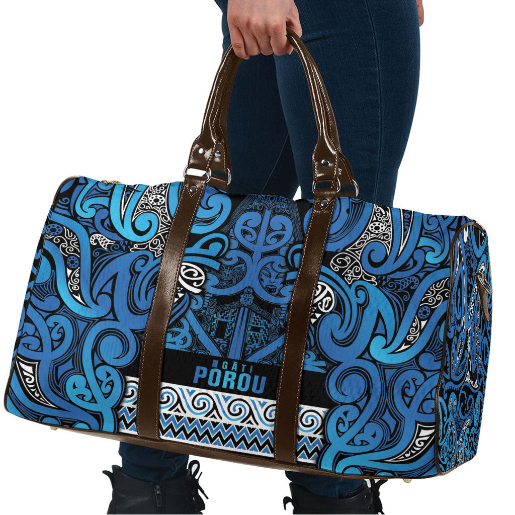 Aotearoa Iwi Ngati Porou Travel Bag Maori Wharenui House Tribal Pattern