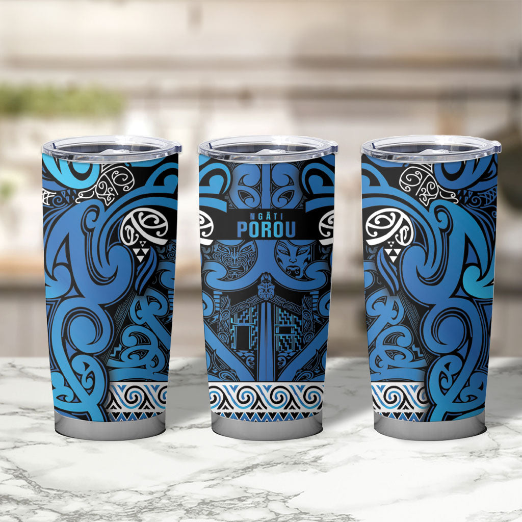 Aotearoa Iwi Ngati Porou Tumbler Cup Maori Wharenui House Tribal Pattern